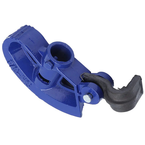Heavy Duty C45 Steel Manual Pipe Bender Fits 1/2 To 3/4 Inch Tubing And Conduit close-up of durable blue bender for precise bends