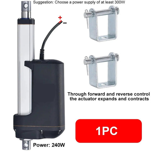 Straight Up Heavy Duty Electric Linear Actuator Running Smooth Like Butter With Rock Solid 24V DC Motor and metal mounting brackets.