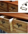 Six Pack Antique Brass Label Frame Card Holder Drawer Pulls For Cabinets And Drawers 2.12 By 1.18 Inch Zinc Alloy