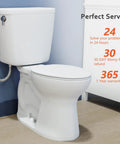 Fix That Leaky Toilet Mess Once And For All With This Heavy Duty Flange Repair Kit And Wax Ring Designed For 3 Or 4 Inch Waste Pipes Creates A Bulletproof Seal Ideal For DIY Homeowners Wanting A Quick Bathroom Fix. White toilet installation with warranty and service details.