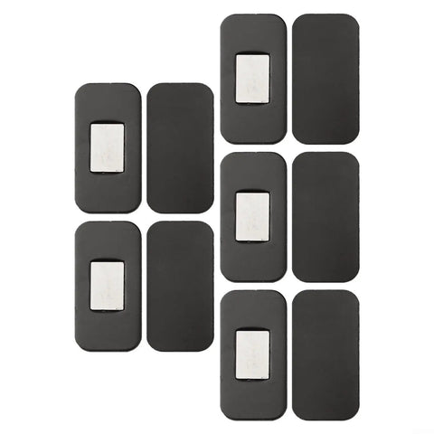 Magnetic Cabinet Catches Set for Doors and Drawers, Invisible Latch Kit, 5-Piece, 4 by 2 cm, Silver and Black, Heavy Duty Magnetic Closure