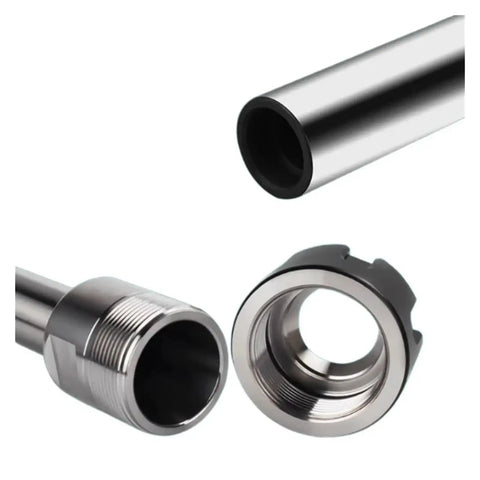 Heavy Duty ER Extension Rod For CNC Milling And Lathe jobs with low runout design, showing alloy steel structure and threading details.