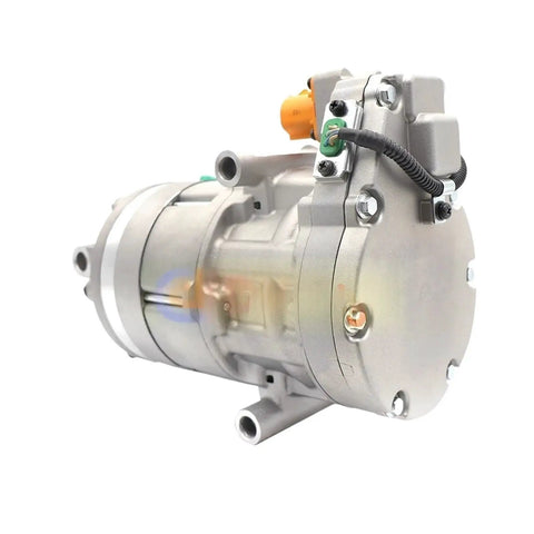 Heavy Duty Electric Ac Compressor For Hyundai Kona Kia Niro Ev Replace 97701K4000 HES33 showing detailed side view with fittings.