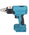 Three Gear Cordless Heat Gun With Rechargeable Battery showing honeycomb heating tech, locking trigger, four nozzles for portable plastic welding