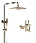 UBNMIUBV Shower Head -Pe Rain Shower System Thermosshower Combo Set wall mounted gold shower faucet with rainfall head.