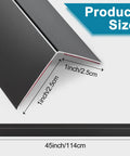 Heavy Duty Self Adhesive Wall Corner Protectors 45 By 1 Inch Solid Aluminum Corner Guards Black dimensions displayed.