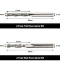 One Eighth Inch Shank CNC Router Bits Kit For All Purpose Engraving And Milling With Triangular Engraving Bits Spiral End Mills