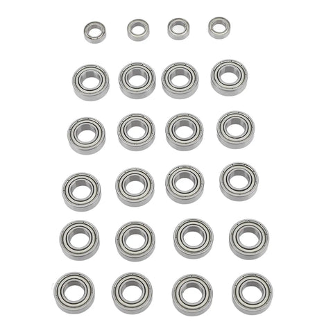 24-piece Pro Grade One Eighth Scale RC Ball Bearing Kit With Beefy Steel Precision Bearings For Wheel Hubs And Steering