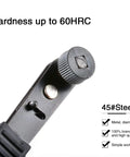 Solid Right Angle Mini Ratchet Wrench 1/4 Inch Dual Drive Head With Hex Socket Adapter showing unique head design and durable 45# steel material.