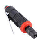 Badass 25000 RPM Pneumatic Die Grinder Kit With Dual Three And Six Mm Collets, close-up of black and red air grinder.