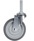 Heavy Duty Three Inch Swivel Rubber Caster Wheel with threaded stem, designed for utility carts, rated for 720 lbs capacity.