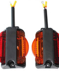 Two Piece 7 LED Fender Lights Kit For Trailers Prewired Dual Side Assembly Red Amber Turn Signals Waterproof LH and RH