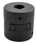 Flexible Three Piece Ljaw Coupling Set With Rubber Spider For Log Wood Splitter Bore From One Half Inch To Three Quarter Inch HT250 Cast Iron Construction Built Tough Heavy Duty Multi Flex L090 With Keyways And Dual Set Screws, black jaw coupling