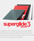 Premium Alumino Silicate Glass Mouse Pad V3 in four colors for modern PC setups with top shelf Type S speed surface.