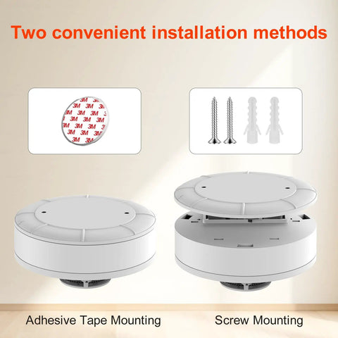 Battery Operated Home Fire Alarm With Test Button And Low Battery Alert 10 Year Photoelectric Sensor Core For Smoldering Fires In Furniture Reliable Household Safety Detector For Easy Install And Peace of Mind, adhesive and screw mounting