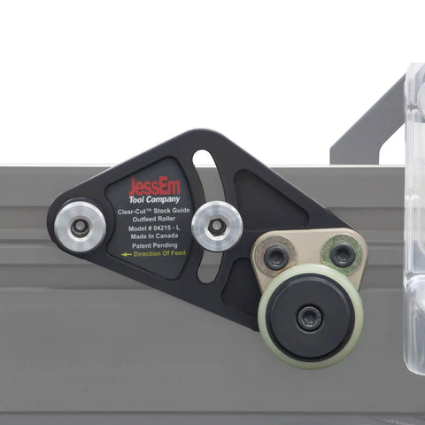 Tough As Nails Dual Roller Stock Guides For Router Table Fences Anti Kickback Design With Lockdown Pivot Knobs And Machined Aluminum Build For Crisp Woodworking Runs In Shop, showcasing CNC aluminum mounts and outfeed roller.