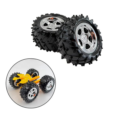 8 Piece RC Model Wheel Set With Shafts For Cars Trucks Robots Boats And Helicopters Made From Durable Plastic Wheels