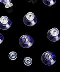 Close-up of 12 Pack Mini Suction Cups 1 Inch Clear PVC With M5 Screw Thread on black surface