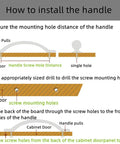 Instructional diagram showing how to install cabinet handle pulls with correct screw mounting for Antique Bronze Flower Knob Set For Cabinets And Drawers.