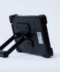 Back view of the Straight-Up Rugged 10.1 Inch Industrial PC Tablet with adjustable stand, designed for tough job site use.