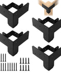 4 Pack 3 Way Workbench Corner Brackets Kit For 4x4 And 2x4 Wood Heavy Duty DIY Workbench Hardware With Screws