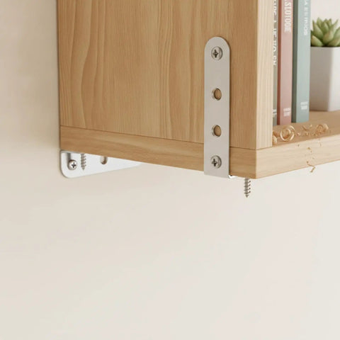 Heavy Duty 2x2 Inch Steel L Shaped Corner Braces for furniture assembly on wooden shelf