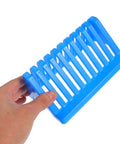 Cool Homoyoyo Lab Slide Drying Rack Pack shown held in hand, blue plastic triangle structure for slide storage and drying.