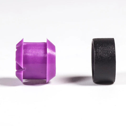 Transmission Shift Cable Bushing Repair Kit And Install Tool Set, 2 Pack in purple and black components on white background