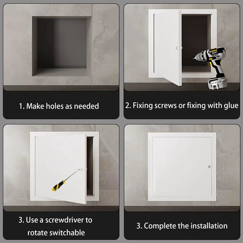 Kickass Lockable Steel Access Panel Door Flush Fit Seamless Design For Drywall Ceilings And Attics Reinforced Metal Hatch installation steps.
