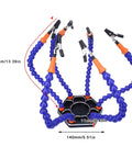 Six Flexible Arm Soldering Clamp Handy Third Hand Tool with Adjustable Helping Hands for PCB Soldering, Electronics