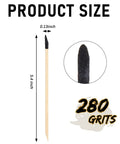 Fine Sanding Sticks For Models And Wood Five Point Four Inch 280 Grit 100 Pack, showing size and grit details.