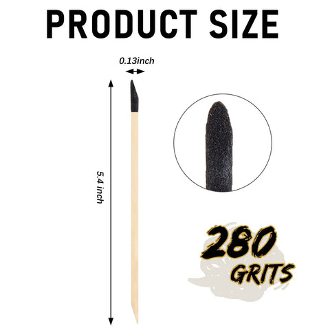 Fine Sanding Sticks For Models And Wood Five Point Four Inch 280 Grit 100 Pack, showing size and grit details.