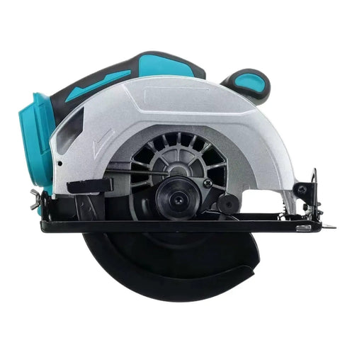 Cordless Mini Chainsaw Lightweight One Hand Electric Pruner Battery Powered Outdoor Cutter close-up view showing blades and motor.