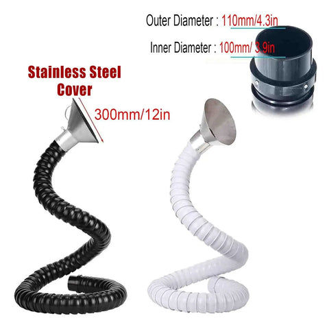 Flexible Air Duct Collector Arm With Hood For Smoke And Dust Extraction Pro-Grade 1.5M Length 100MM ID Soldering Fume Extractor