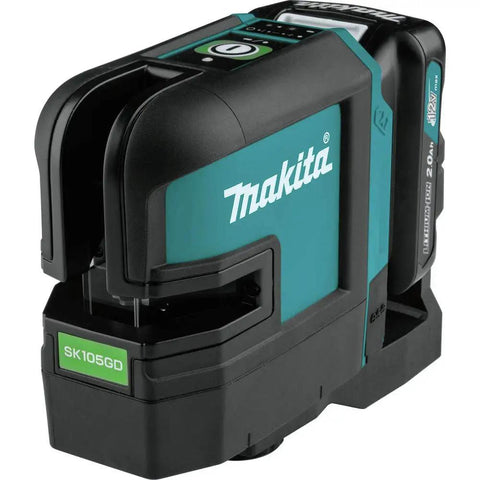 Pro Grade Cordless Leveling Laser Delivering Bright Green Beam Cross Lines For Crisp Layouts And Plumb Setup Built Solid As A Rock With 12V Battery, close-up view