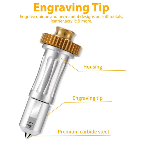 Premium Engraving Tip And Drive Housing Compatible With Cricut Maker For Killer Diy Crafts That Straight Up Look Dope And Ready To Go When You Wanna Create Stuff - Silver engraver with gold housing.