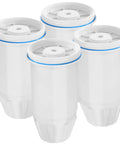 Four white replacement filters for Zero Pitcher and Dispenser models ZR 001 ZR 004 ZP 006 ZR 017, shown in a group of four.