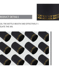 Pro Grade PVC Heat Shrink Capsules For Wine Bottles 100 Pack Black Sealer Shrink Caps with gold pattern design