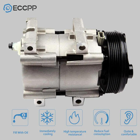Heavy Duty AC Compressor For 1994 To 2004 Ford Taurus Mustang F250 F350, sleek design, plug and play features, high durability.