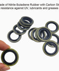 130 Piece Self Centered Bonded Seal Oil Washer and Gasket Set for DIY Plumbing Auto Mechanical Electrical and Cylinder Repairs in 10 Sizes From M6 to M24 with Nitrile Butadiene Rubber Gaskets, NBR