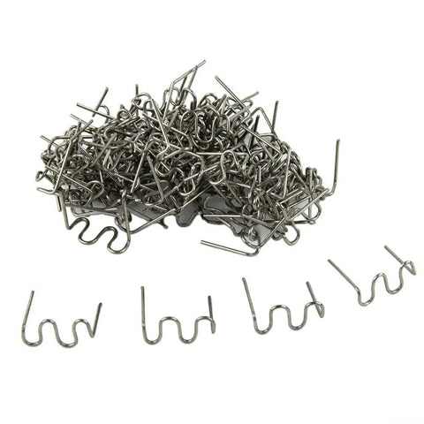 Pre-Cut 0.8mm Wave Flat Hot Staples For Plastic Repair Stainless Steel Auto Bumper Hole Tear Fix Kit Durable Welder Staples For Quick Fixes 100 Count Silver