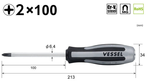 Dual Function Impact Driver And Screwdriver In One No 2 Cross Point Tip For JIS And Phillips Magnetic Black Coated Tip Cam Mechanism Rotates Shaft 12 Degrees With Each Hammer Hit Ergonomic Hard Plastic And Soft Elastomer Grip