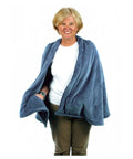 Woman wearing a Cozy Wedgwood Blue Fleece Jacket For Women With Inside Pockets All Season Comfort And Go To Wardrobe Favorite Ultra Soft Warmth