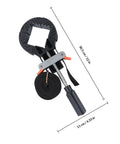Right Angle Strap Clamp Set For Photo Frames And Woodworking Four Pack With Quick Tension And Ninety Degree Corner Holder For Frame Assembly And Door Fixing Easy To Use Pro Grade Corner Clamp Tool, detailed dimensions shown.