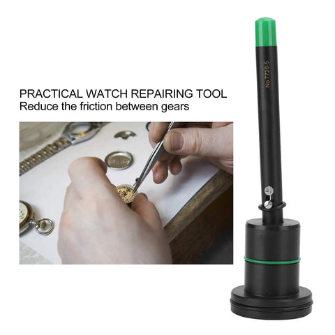 Pro Grade Automatic Watch Lubricant Oiler Pen for Precision Watch Repair Tools shown with watch parts on workbench