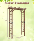 7 Foot Wooden Garden Arbor Trellis With Wide Arch And Strong Side Trellises For Climbing Plants Outdoor Wedding Arch