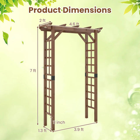 7 Foot Wooden Garden Arbor Trellis With Wide Arch And Strong Side Trellises For Climbing Plants Outdoor Wedding Arch