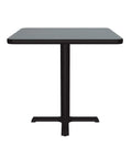 Gray Granite Square Cafe Table With Black Cast Iron Base And Top Spider 24 Inch High Pressure Laminate Top With Backer Leveling Nylon Guides Ideal Break Room Or Pub Height Setup, front view