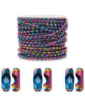 5m 304 Stainless Steel Ball Chain Set With Colorful Beads For DIY Jewelry Making shown with 10 connectors and 3mm bead balls