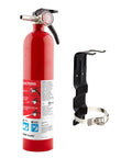 Home Fire Extinguisher With Metal Bracket Bundle, UL Rated 1-A 10-B-C, Rechargeable, shown with mounting bracket